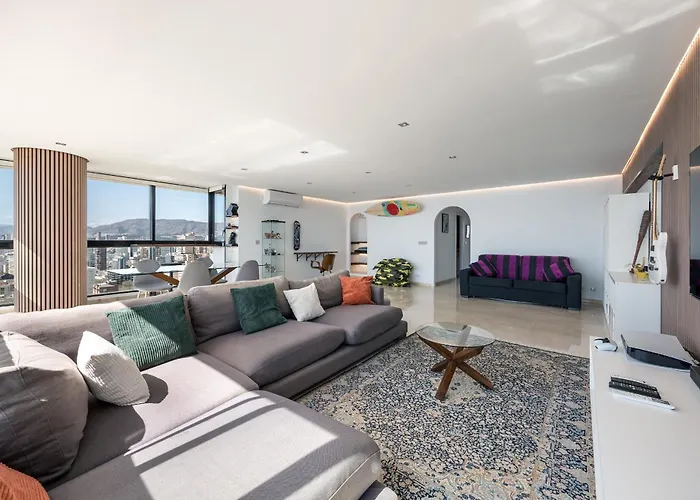 Primera Linea Playa Levante Piso 21 Vistas Infinitas Al Mar Y Montana 公寓 貝尼多姆